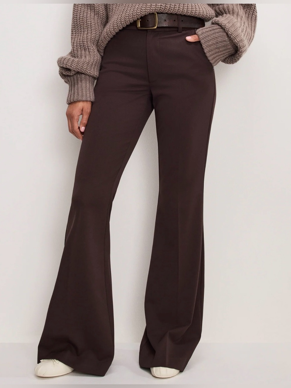 Good American Chocolate Brown Flare Pants